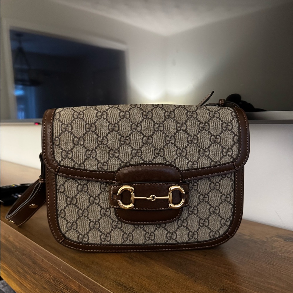 Beige and Brown Crossbody / Shoulder Bag